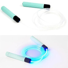 (Pink) Adjustable Glowing Skip Rope Night Luminous Jump Ropes Exercise Led Light Up Skipping Rope Fitness Home Exercise Slim Body