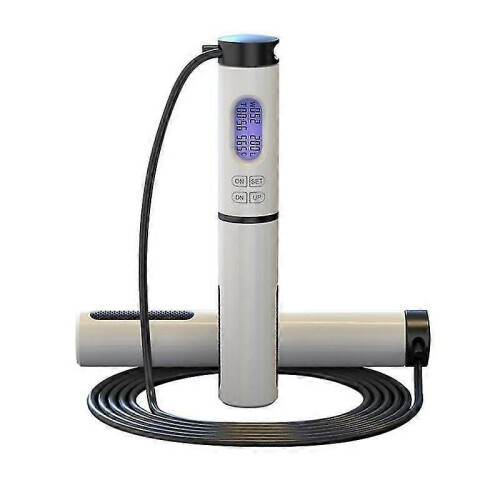 (Blue White) Jump Rope Electronic Counting Skipping Rope Count Function Cordless Long Rope 1