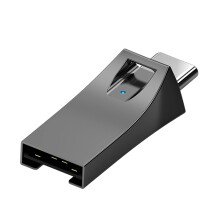 Double Port Type C And USB A Card Reader For TF-black gray