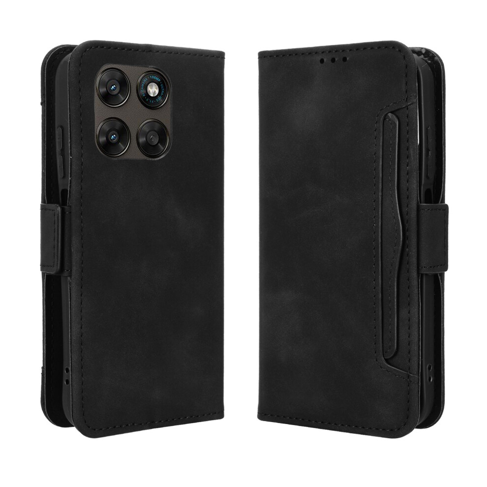 (Black) Phone Cover For Motorola Moto G77 5G / Motorola Moto G67 5G Leather Case Phone Wallet Cover With Mul Black 6914290782147
