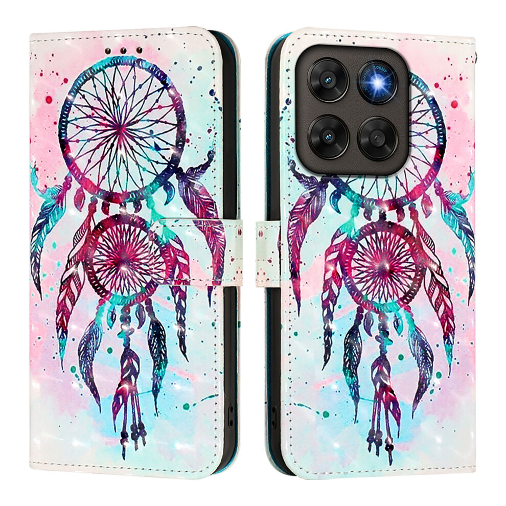 (Colorful Wind Chime) Phone Cover For Motorola Moto G77 5G / Motorola Moto G67 5G Leather Case Pattern Printing Wallet Sta 6914292467844