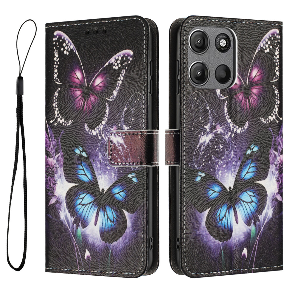 (Two Butterflies) Phone Cover For Motorola Moto G17 Power 4G / G17 4G / G15 4G / G15 Power 4G Wallet Case Pattern Prin 6914293227218