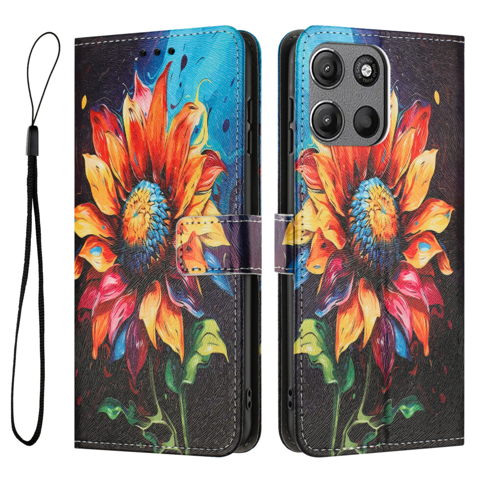(Sunflower) Phone Cover For Motorola Moto G17 Power 4G / G17 4G / G15 4G / G15 Power 4G Wallet Case Pattern Prin 6914291389130