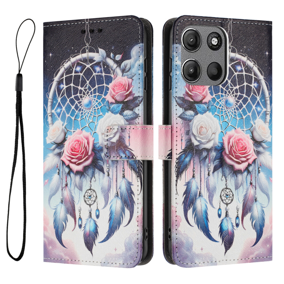 (Flower Wind Chime) Phone Cover For Motorola Moto G17 Power 4G / G17 4G / G15 4G / G15 Power 4G Wallet Case Pattern Prin 6914297251745