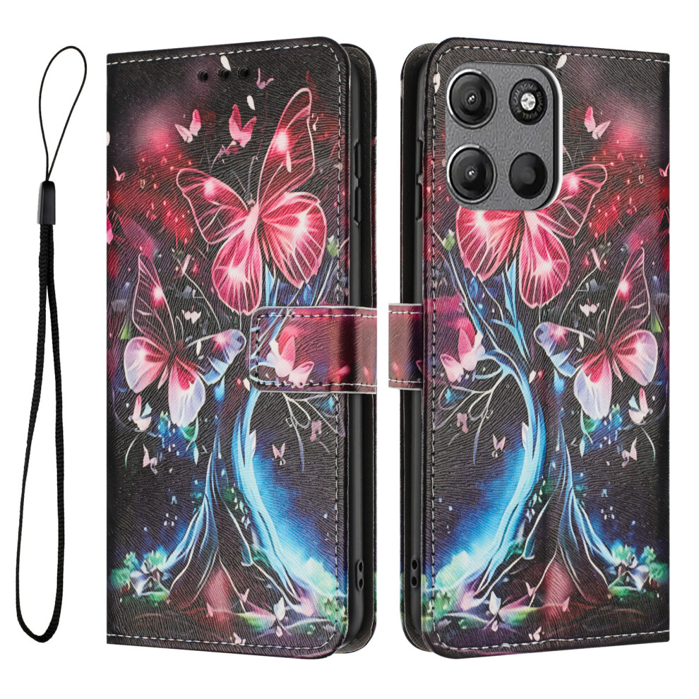 (Butterfly Tree) Phone Cover For Motorola Moto G17 Power 4G / G17 4G / G15 4G / G15 Power 4G Wallet Case Pattern Prin 6914298887943