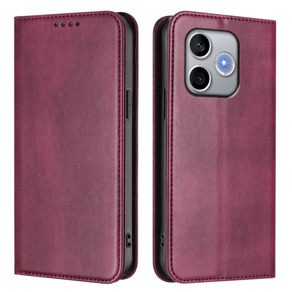(Wine ) Phone Cover For Honor 600 Lite 5G Wallet Cases Retro Texture Rfid Blocking Leather Phone Cover Red 6914290248322
