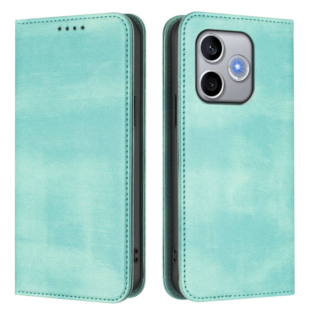 (Mint ) Phone Cover For Honor 600 Lite 5G Wallet Cases Retro Texture Rfid Blocking Leather Phone Cover Green 6914297526201
