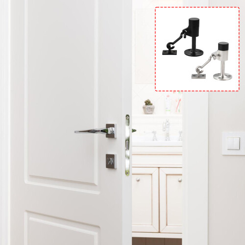 Heavy Duty Stainless Steel Wall Mount Door Hook Stop-Silver 2