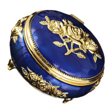 La boîte à bijoux en alliage robuste avec intérieur-Bleu doré