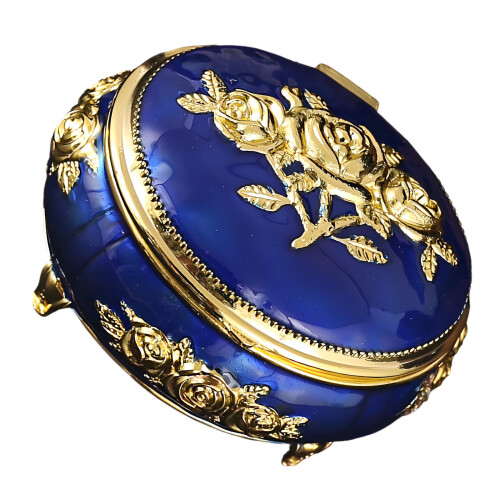 La boîte à bijoux en alliage robuste avec intérieur-Bleu doré
