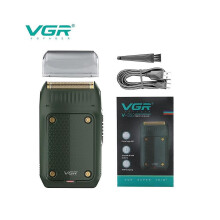 (Armeegrün) Vgr V-353 Elektrorasierer mit USB-Ladefunktion, Folienklinge, ausklappbarem Trimmer, tra
