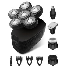 Glatzenrasierer für Herren, 6D Verbesserter 5-in-1 Elektro-Kopfrasierer, IPX6 Wasserdicht, Nass-/Tro