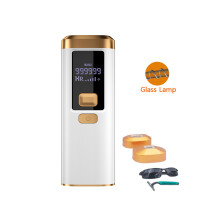 (Weißes Glasröhrchen) 999900 Flash-Laser-Epilierer für Frauen, IPL-Haarentfernung, LED-Lampe, perman