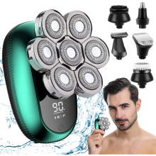 7D-Schwimmkopfrasierer für Herren, Elektrorasierer mit LED-Anzeige und USB-Anschluss