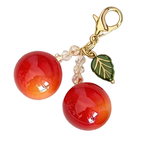 Porte-clés en acrylique Design cerise douce,-rouge clair