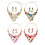 Ensemble collier et boucles d'oreilles floraux-Rose rouge 2