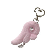 Shining Rhinestones Decorated Angel Wing Key Chain-Pink