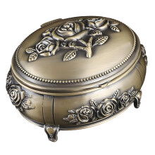 Sturdy Alloy Jewelry Box With Interior Protects Your-Qinggu