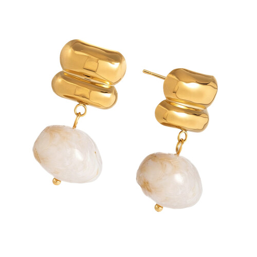 Sophisticated Resin Geometric Dangle Earrings-JDE0109029WT