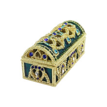 Boîte de rangement en alliage de styles antiques avec-Bleu