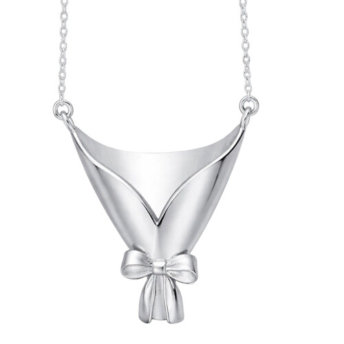 Romance Necklace With Removable Flower Holder For-Silver 1