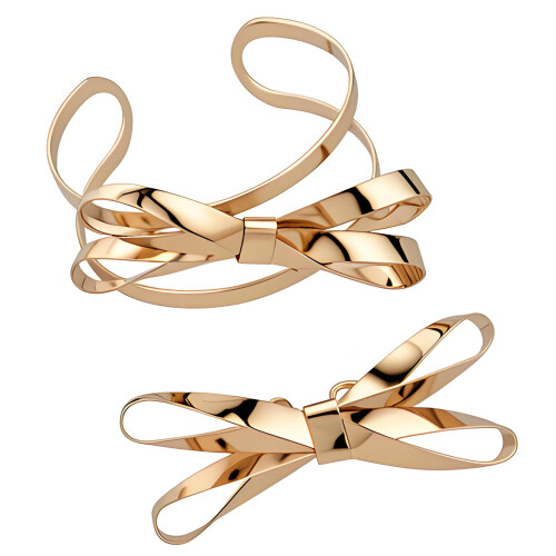 Ensemble de bagues et bracelets en forme de nœud papillon,-Or