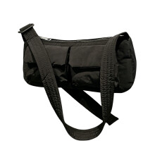 Sac à bandoulière compact avec bandoulière réglable et sac-Noir