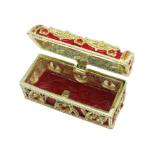 European Style Jewelry Organizers Antique Enamel Flower-Red