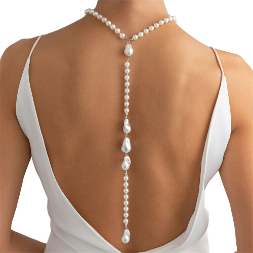 Collier d'accent de perles baroques à la mode, accessoire de