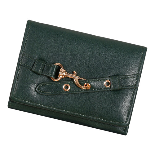 Portefeuille pliable élégant, taille compacte,-vert foncé