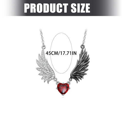 Collier pendentif aile gothique noir élégant, pour cadeau de 2