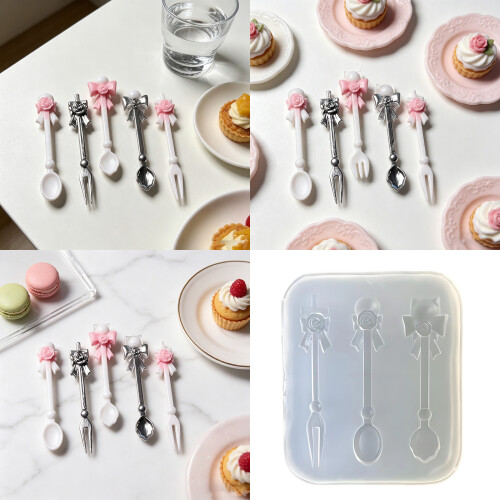 Artistic DIY Silicone Mold For Crafting Bowknot Shaped Spoons 1