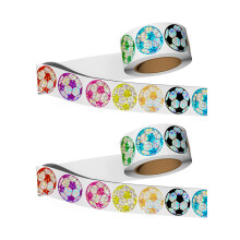 Étiquettes autocollantes multicolores sur le thème du football,