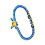 Cordon mou de polyester de collier de laisse de-Bleu et jaune 1