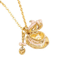 Unique Tea Cup Locket Necklace Copper Trendy Fashion Accessory