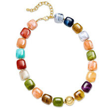 Colorful Beaded Necklace Adjustable Length For Women And-color