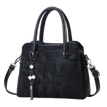 Stylish Stitching Ladies PU-Black (20cm