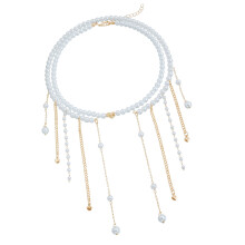 Ensemble de 2 colliers bohèmes-Mode perle d'imitation