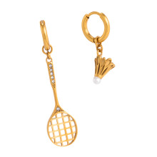 Asymmetrical Badminton Jewelry Stainless Steel Accessory For