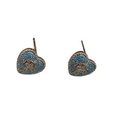 Boucles d'oreilles en forme de cœur bleu Turquoise-UN