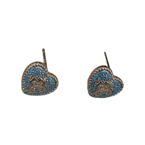 Boucles d'oreilles en forme de cœur bleu Turquoise-UN