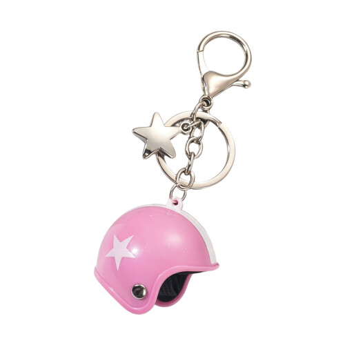 Porte-clés Mini casque élégant avec breloque de sac Design-Rose