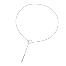 Collier élégant en acier inoxydable avec chaîne réglable-Argent