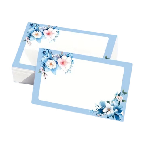 100Pcs Elegant Floral Pattern Note Card Unruled Small Memo-C06