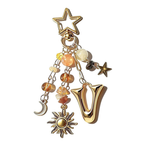 Porte-clés personnalisé avec lettre initiale, pendentif-Vstyle