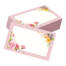 100 pièces carte à notes florale 3.5x2.1 pouces petite carte-C07