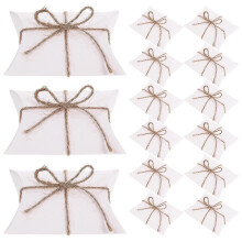 50 pcs Small Paper Pillow Gift Boxes with Ropes for Candy Packaging
