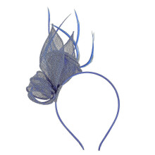Blue Elegant Mesh Headband Hat Fascinator for Ladies' Wedding and Royal Ascot Day Race