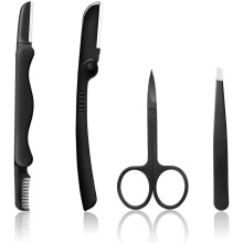 Wenkbrauwscheermesje, schaar, pincet 4-in-1 wenkbrauwset, wenkbrauwtrimmerset, neushaarverwijderaar