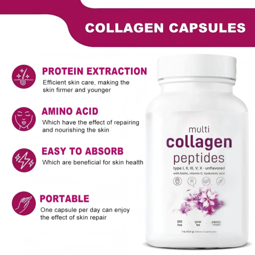 (240 Capsules) Micro Ingredients Multi Collagen Peptides Complex(Type l,l,ll,v,X), 240 Capsules 1